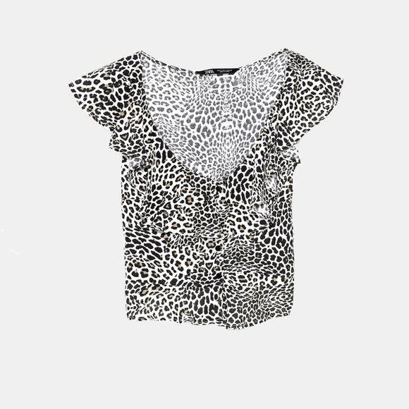 ZARA BNWT Animal Print Ruffled Shorts + Top 2pc Coord Set - Picture 4 of 8